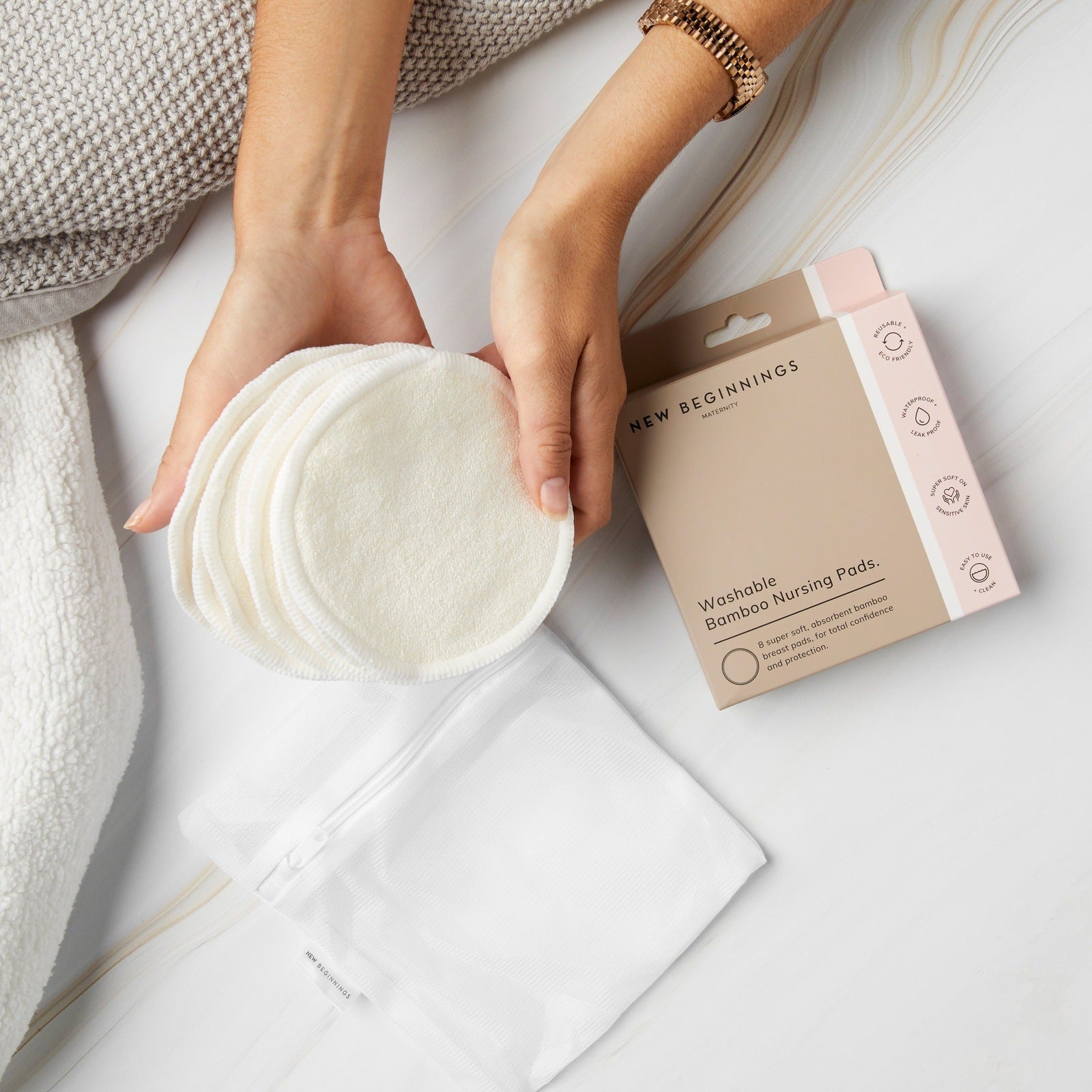 Washable Bamboo Nursing Pads 8pk