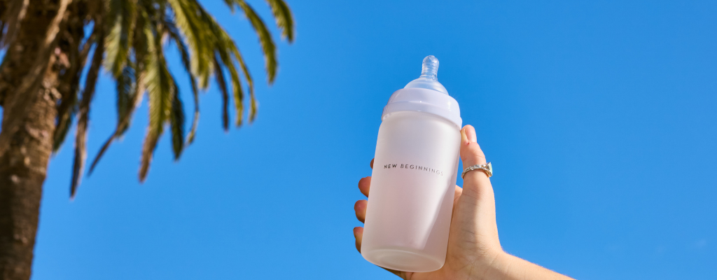 glass baby bottle with outer silicone