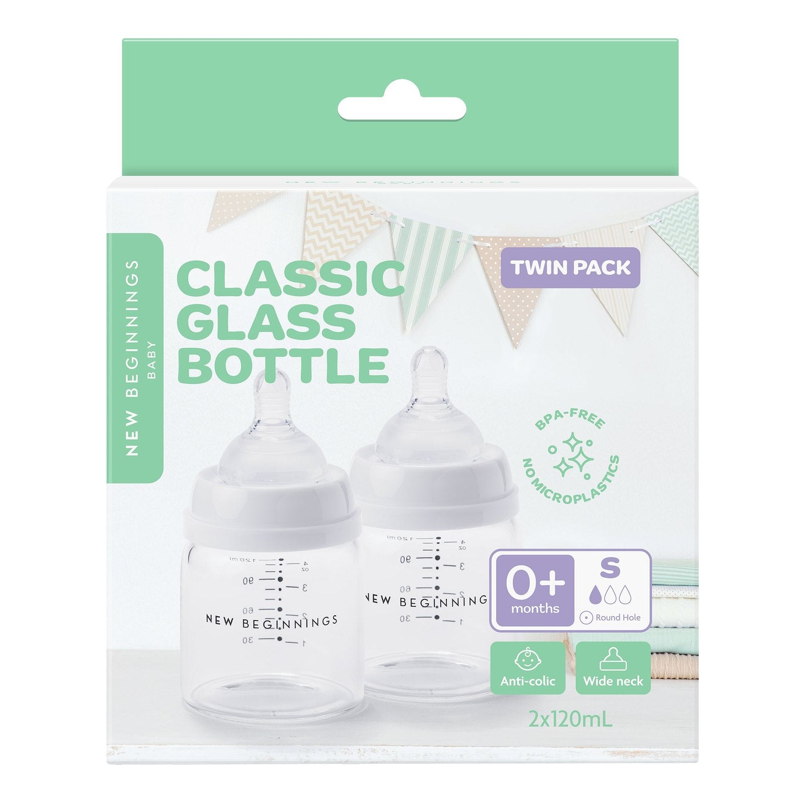 Classic Glass Bottle - 120ml Twin Pack