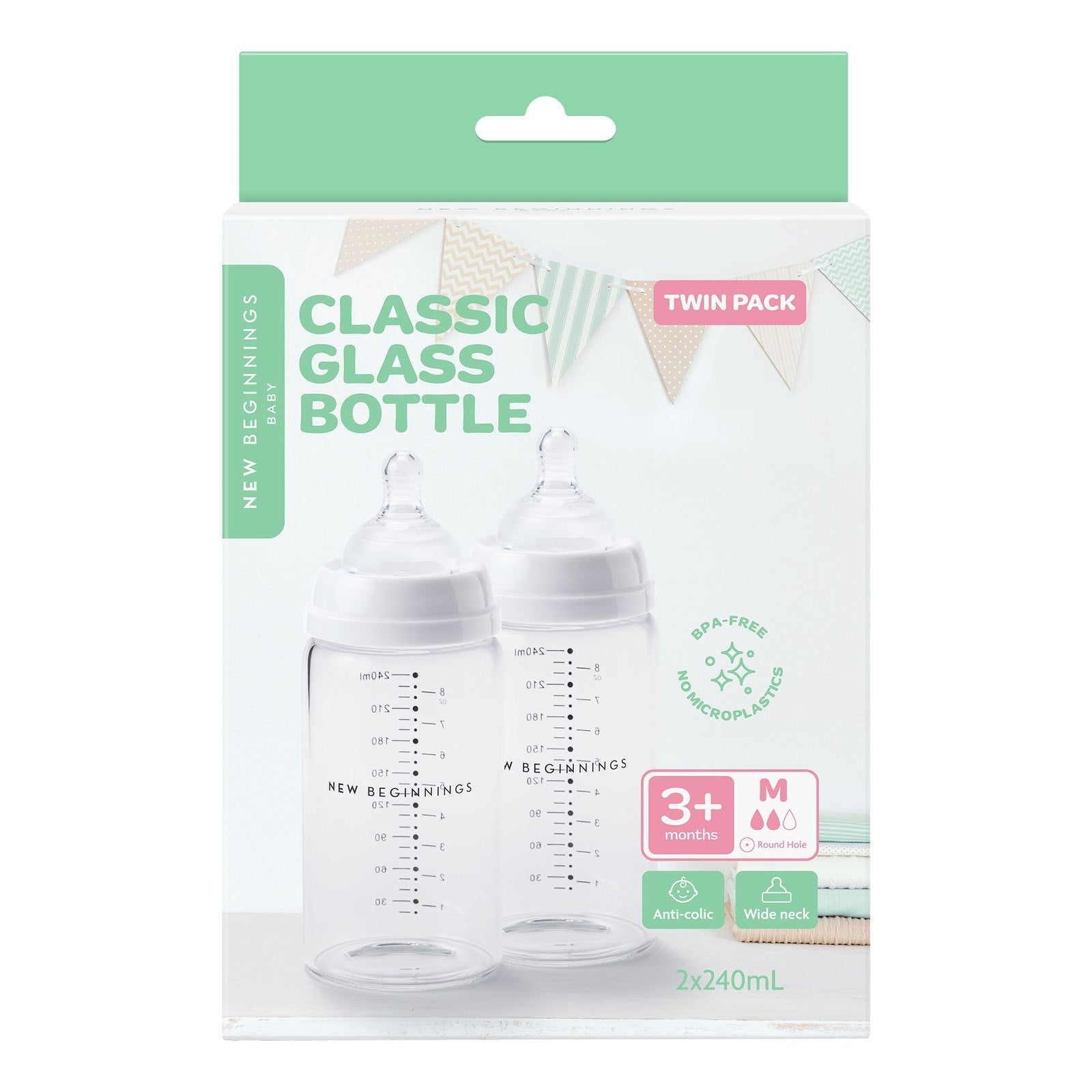 Classic Glass Bottle - 240ml Twin