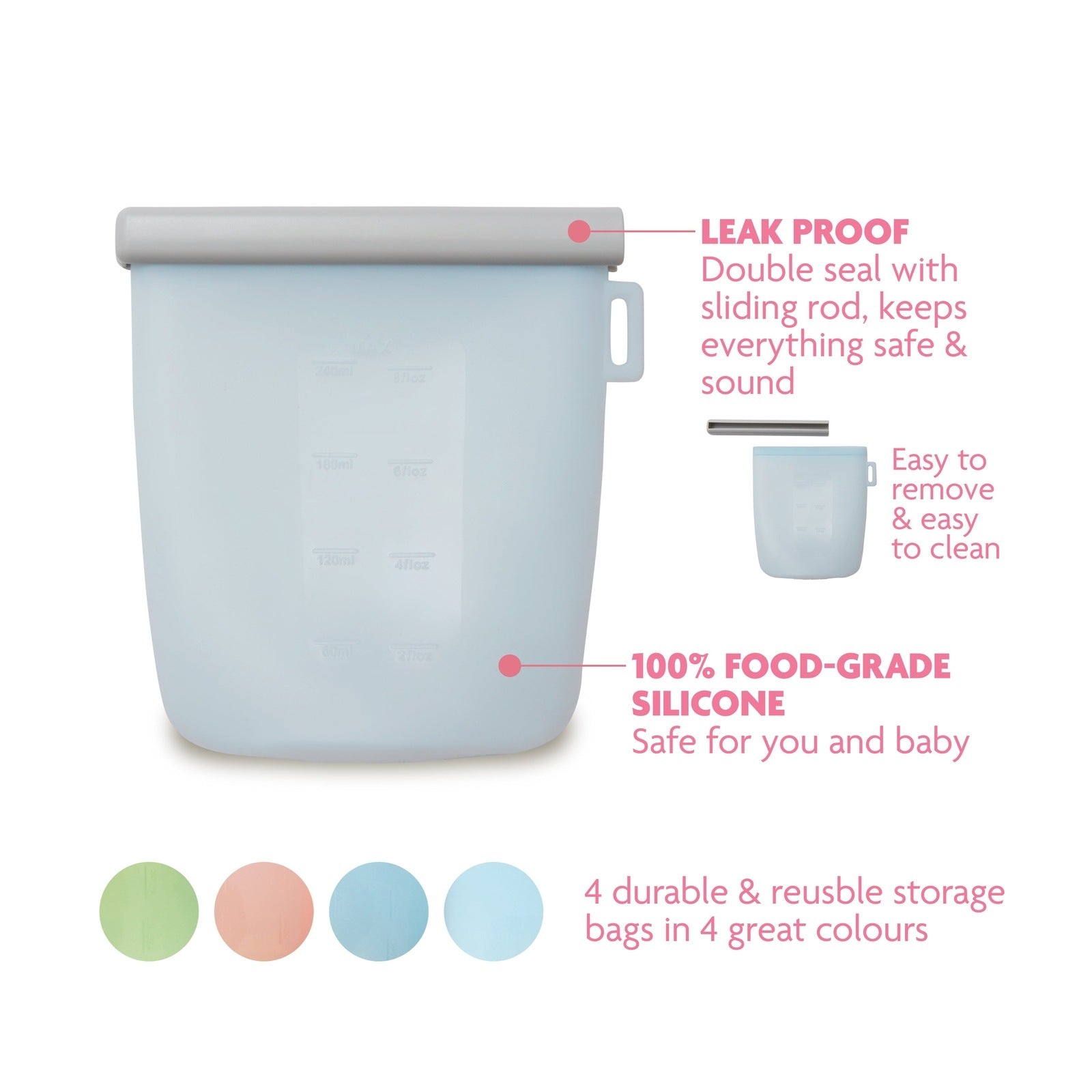 Reusable Storage Bags 4pk