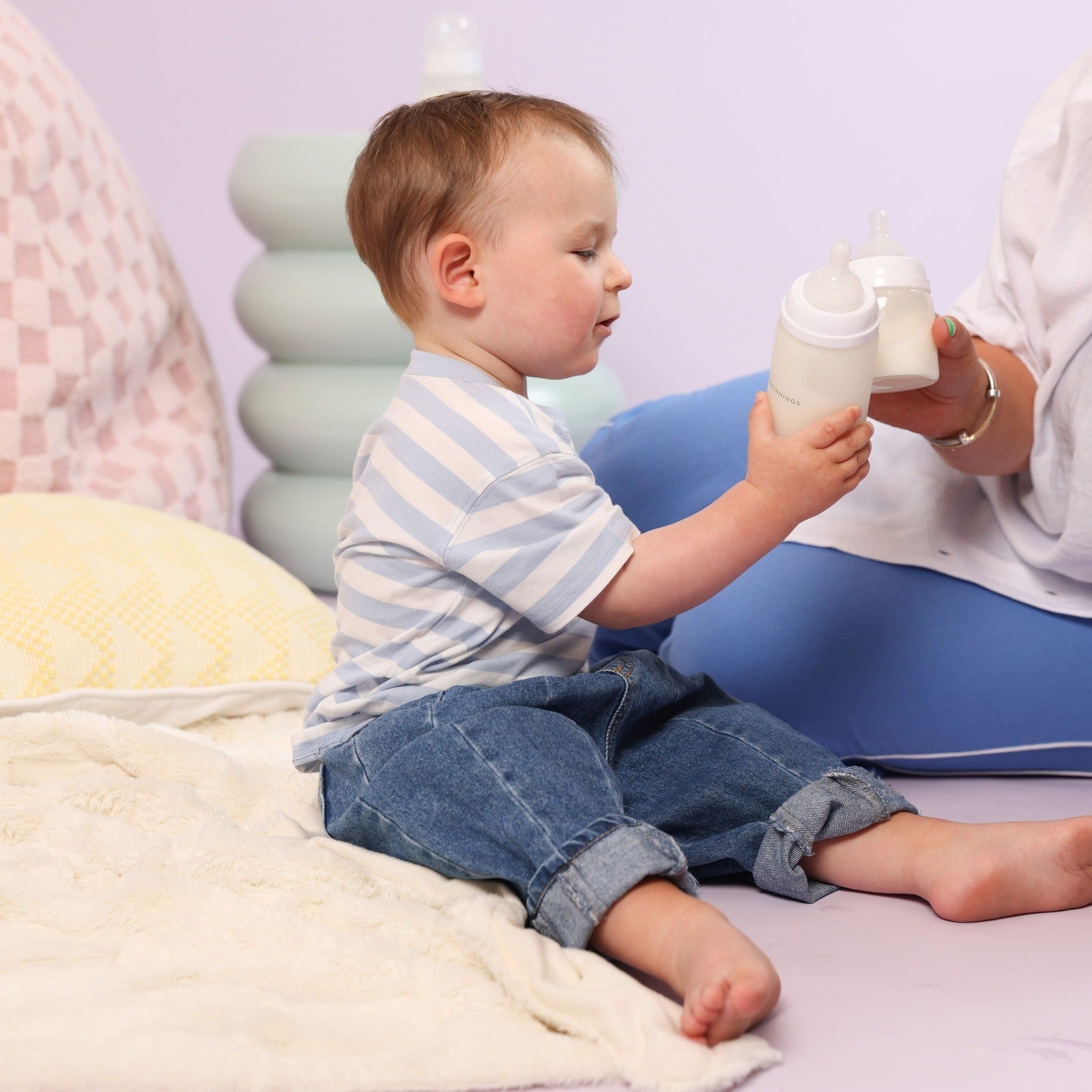 Glass Bottle with Silicone Outer - 240ml Twin