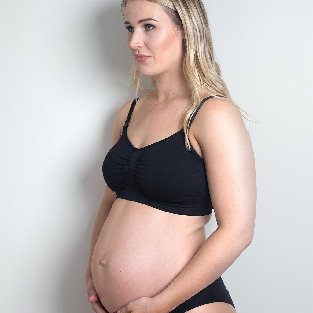 model wearing Everyday Maternity Bra in black