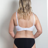 model wearing Everyday Maternity Bra in white back view